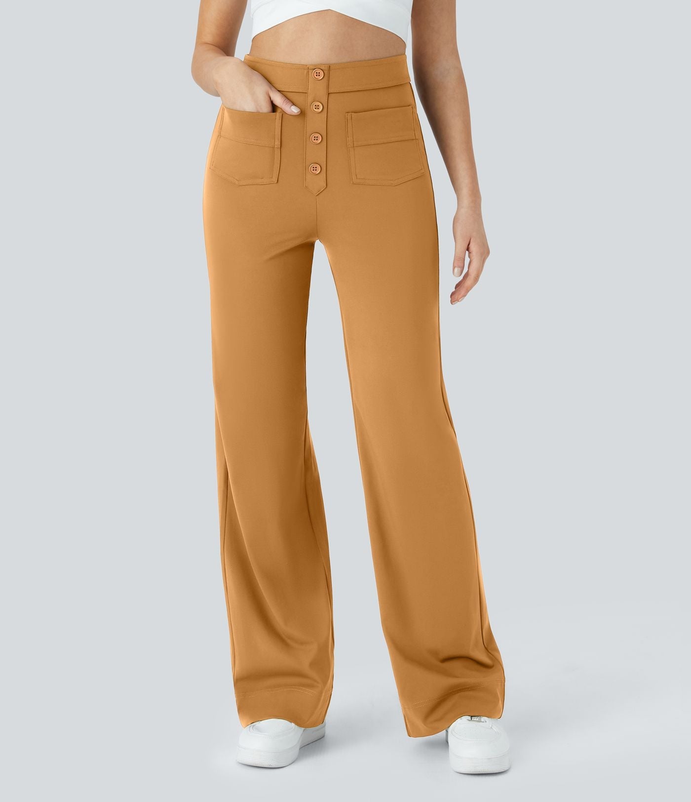 Merel | Elastische Broek Met Hoge Taille