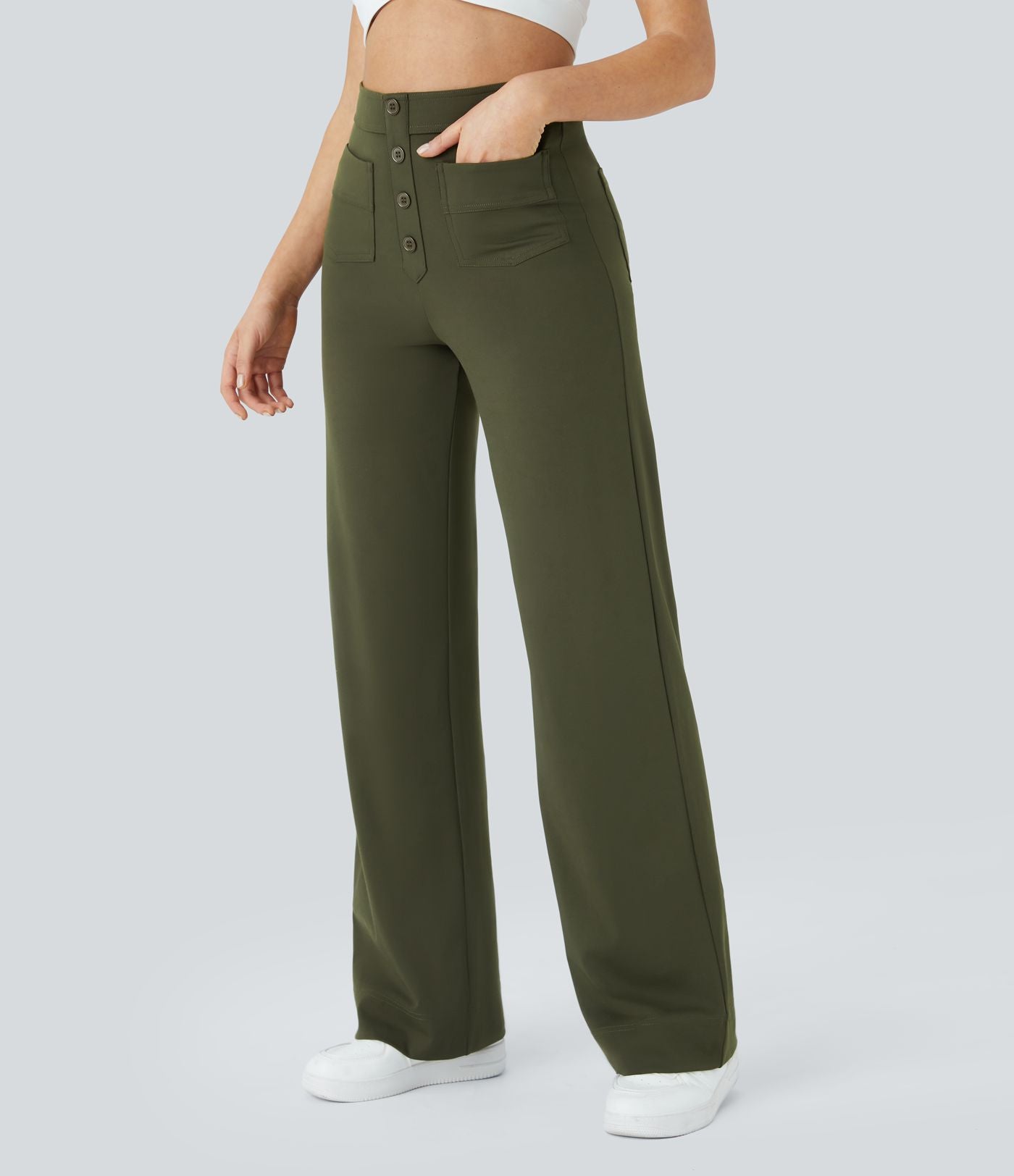 Merel | Elastische Broek Met Hoge Taille