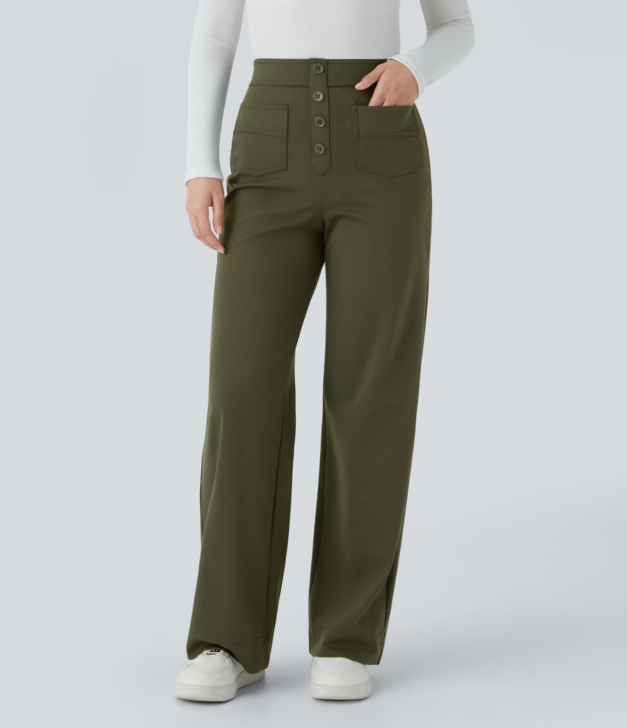 Merel | Elastische Broek Met Hoge Taille