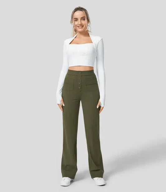 Merel | Elastische Broek Met Hoge Taille
